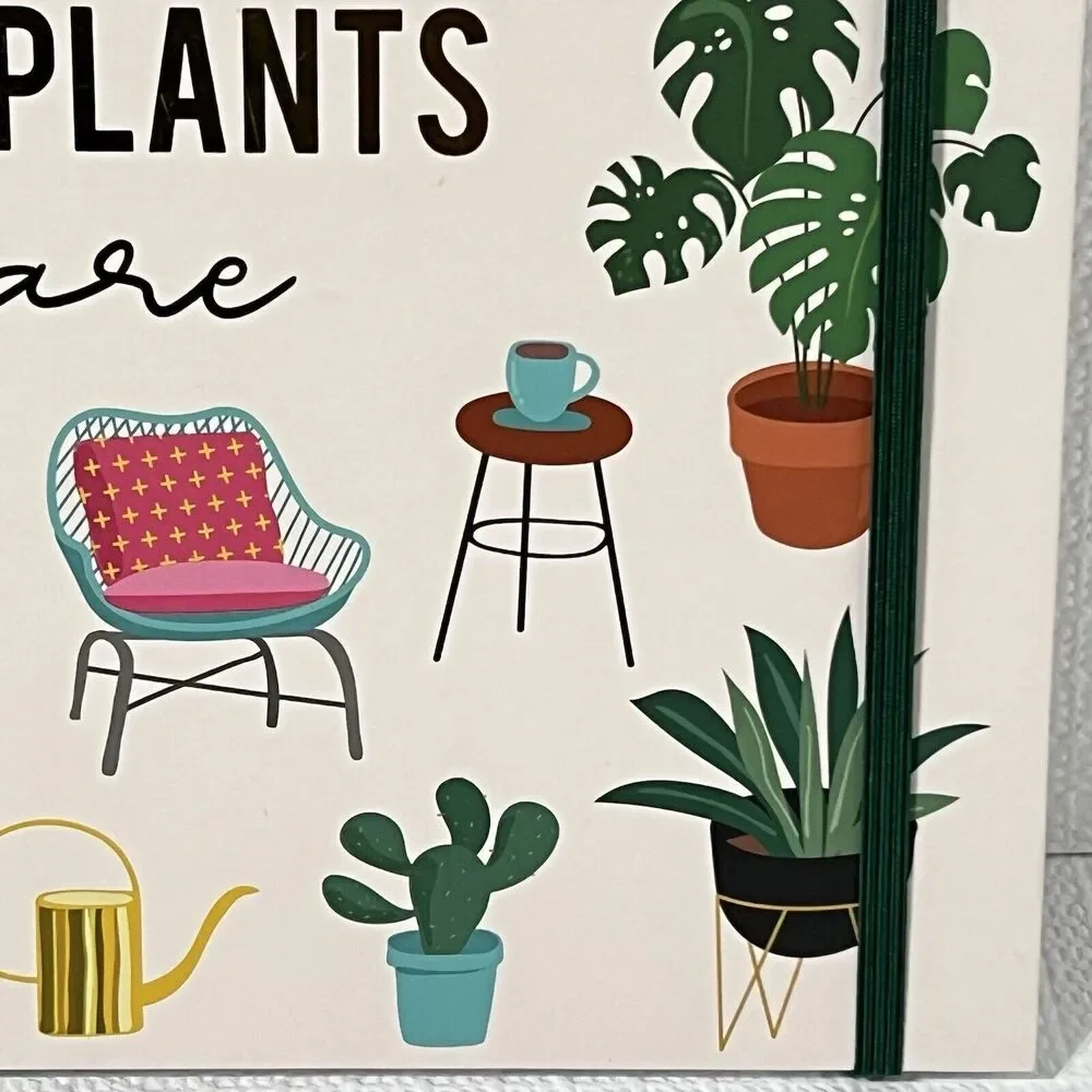 HOME is Where My PLANTS Are Hardcover Spiral Notebook Journal Pink Gold Lined